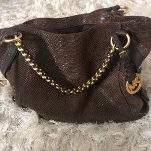 Michael Kors brown alligator purse
